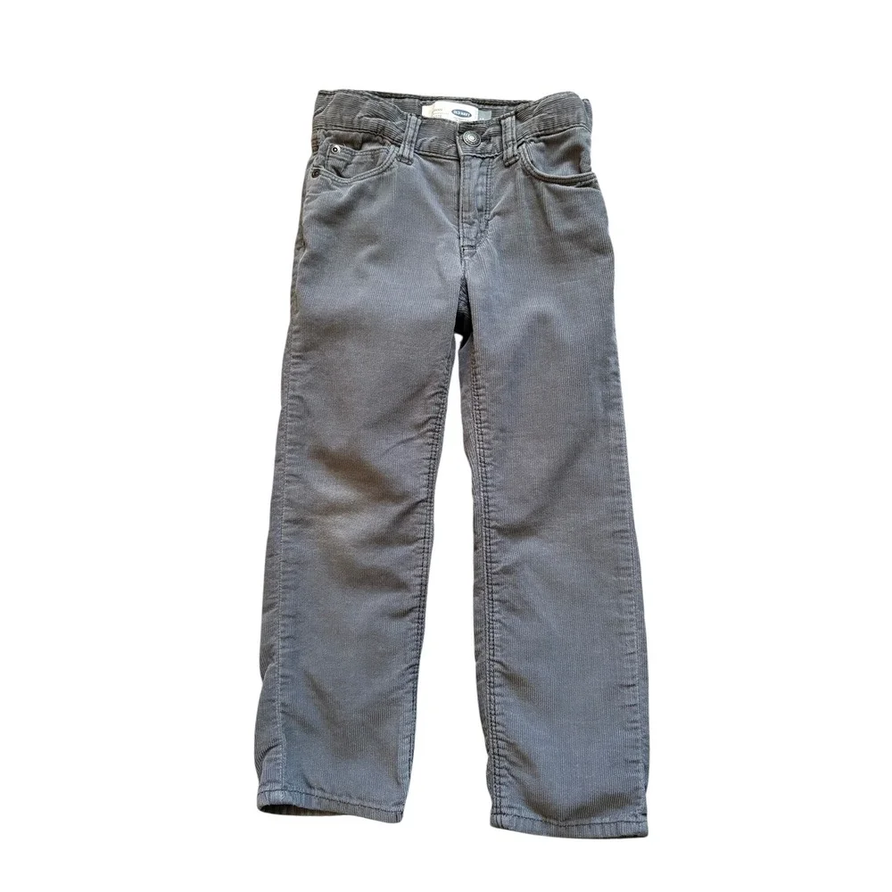 Old Navy Kids Gray Skinny Corduroy Pants Size 5T Adjustable Waist Rockstar